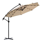 Sekey 300 cm cantilever parasol with LED solar lighting, sun protection UV50+